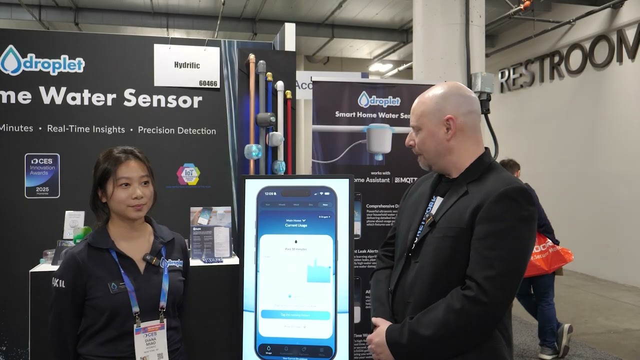 Датчик уровня воды Droplet для умного дома — Интервью — CES 2026 — Poc Network