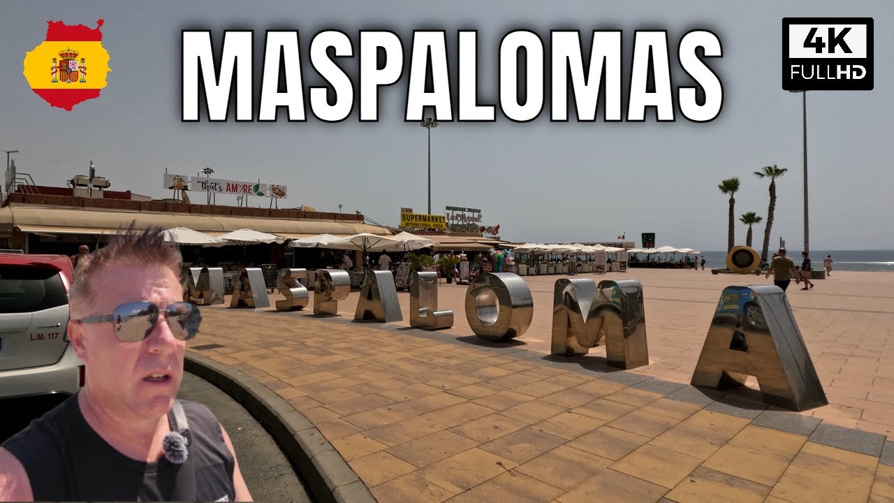 Gran Canaria 4K Walking Tour | Beach Promenade Market