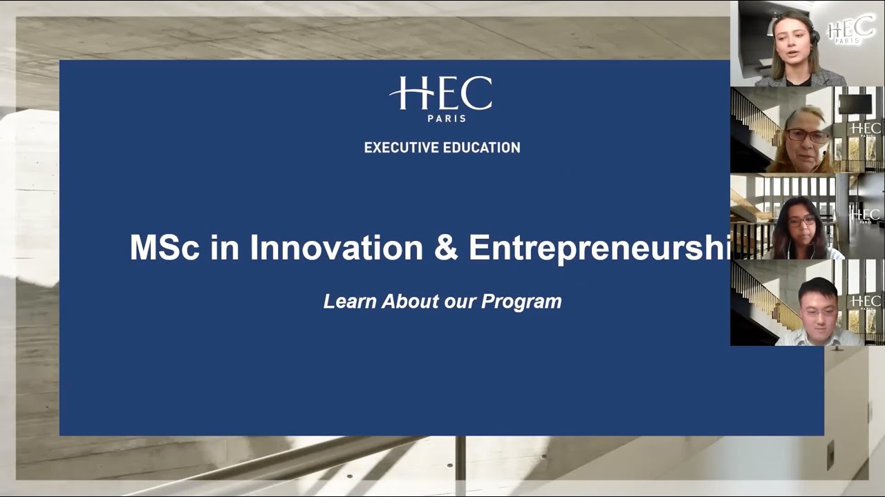 Webinaire - Executive Master -  MSc in Innovation & Entrepreneurship