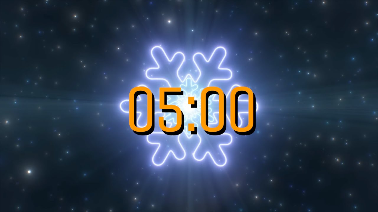 5 Minute Winter Snowflake Tunnel Timer with Calming Piano Music ❄️🎹