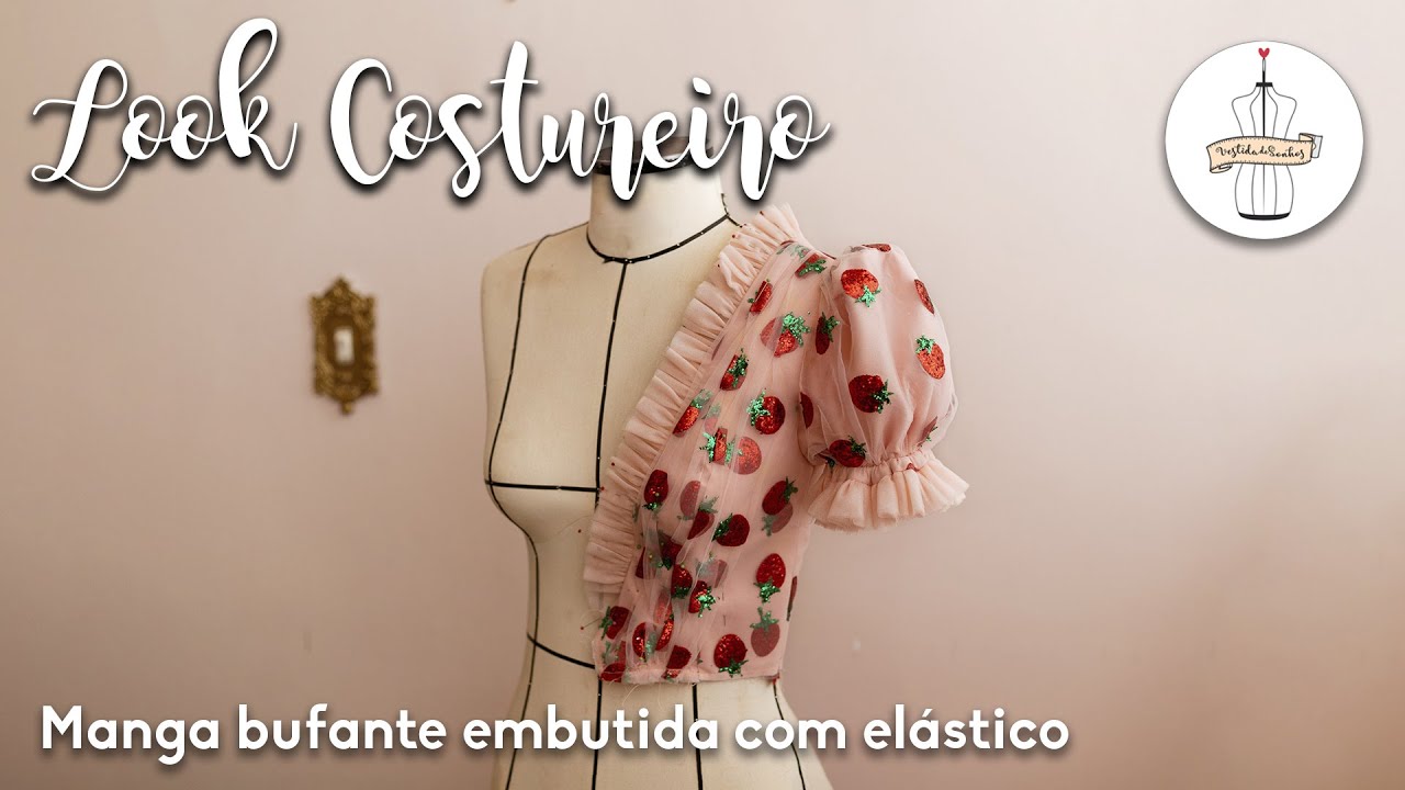 COMO COSTURAR MANGA BUFANTE EMBUTIDA COM ELÁSTICO! | STRAWBERRY DRESS LIRIKA MATOSHI | PARTE 6