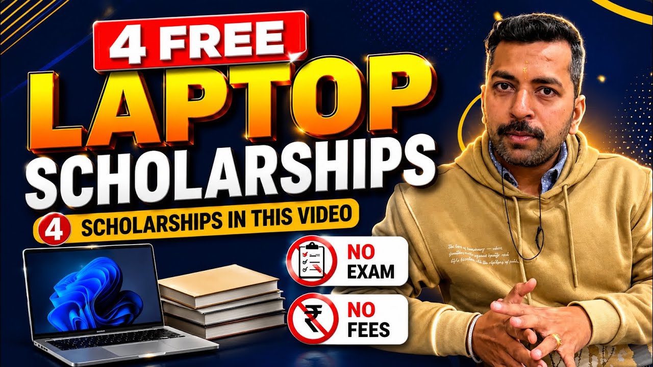 4 Free Laptop Scholarship Scheme 2026  | Govt Scholarship | No Exam,No Fees | New Laptop Scholarship