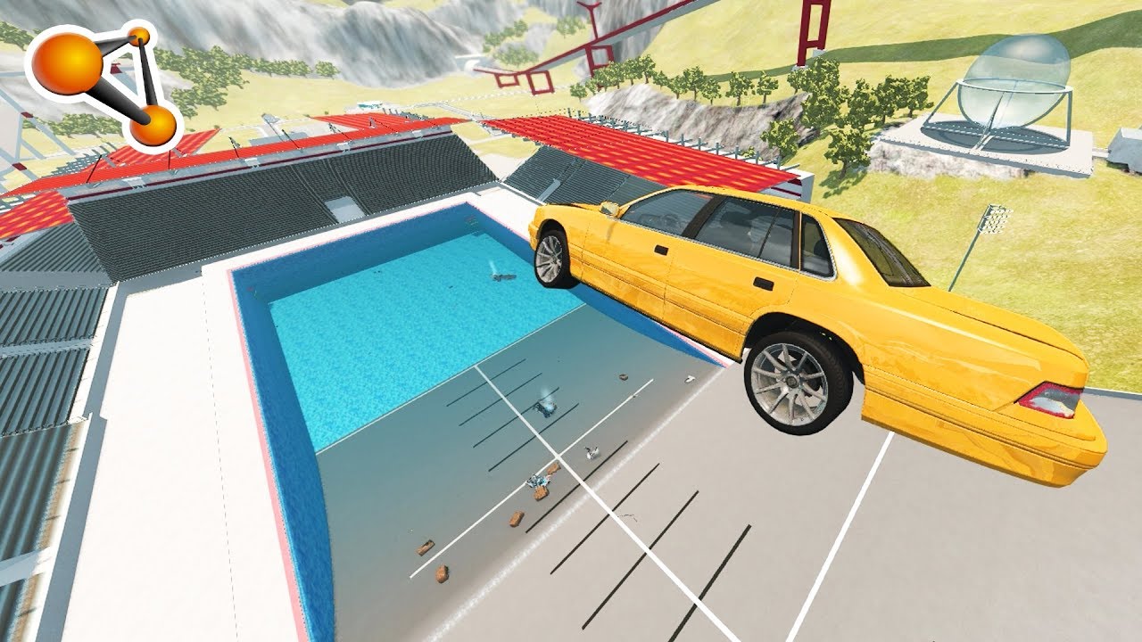Water Pool Diving Jumps Crashes Beamng Drive