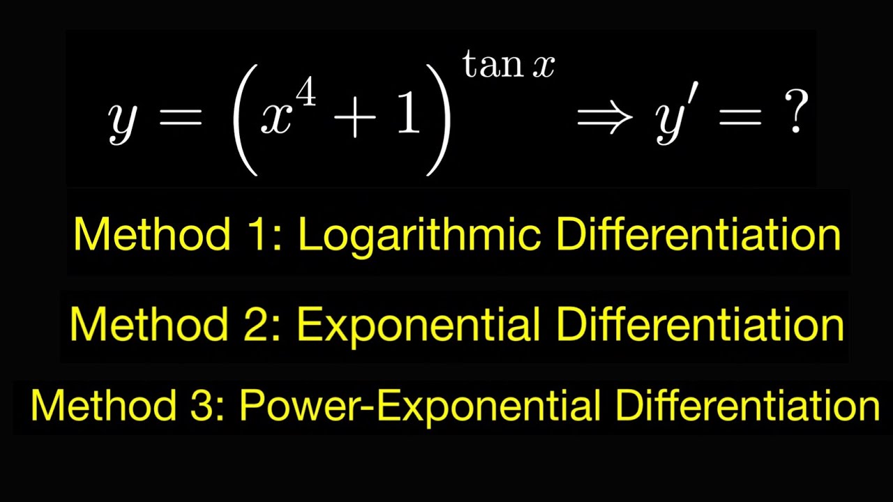 3 WAYS to find the derivative of a function raised to another function