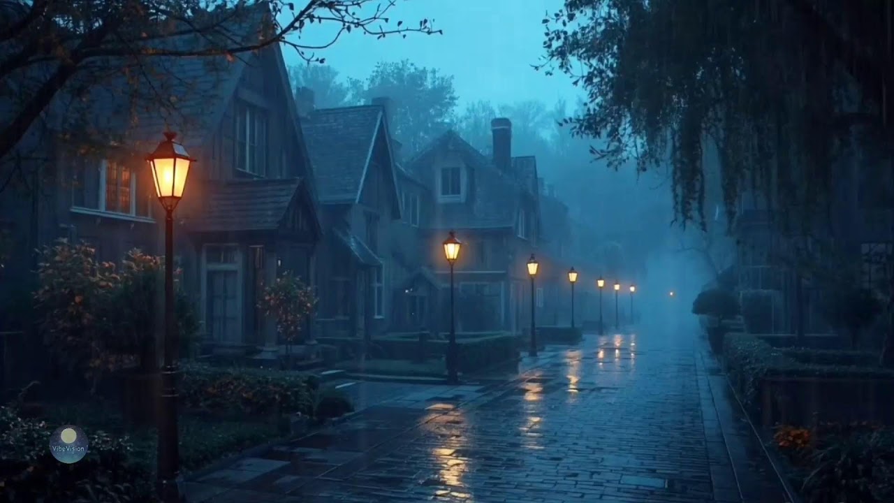 Cozy Village Night with Rain & Chill Lofi Beats