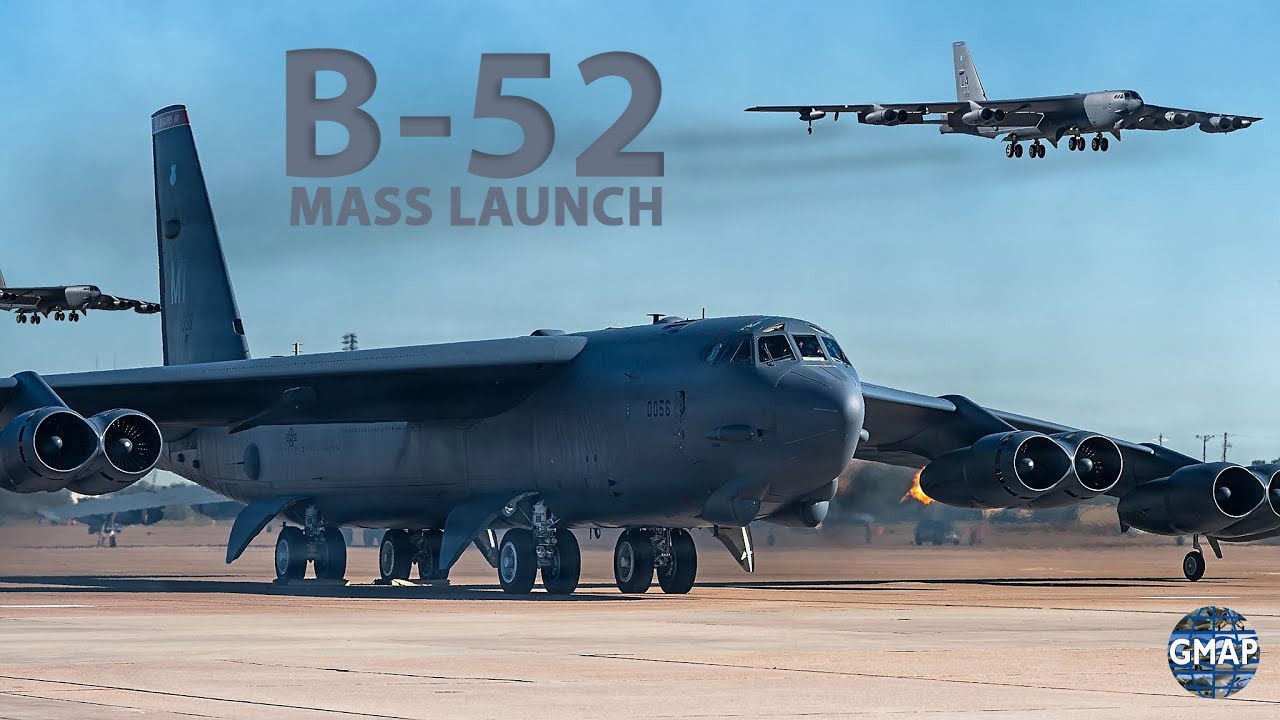 B-52 Bomber Mass launch during Global Thunder #b52bomber #usaf