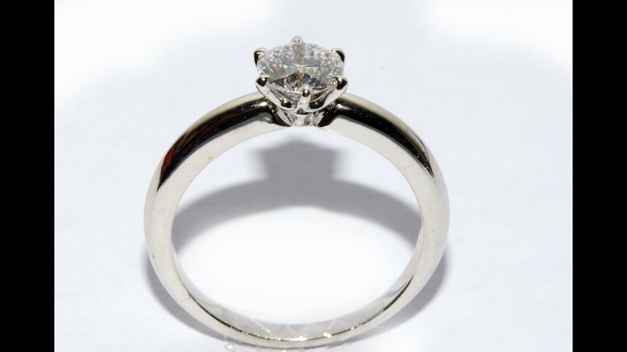 Tiffany model  Diamond ring handmade gold 18k white gold
