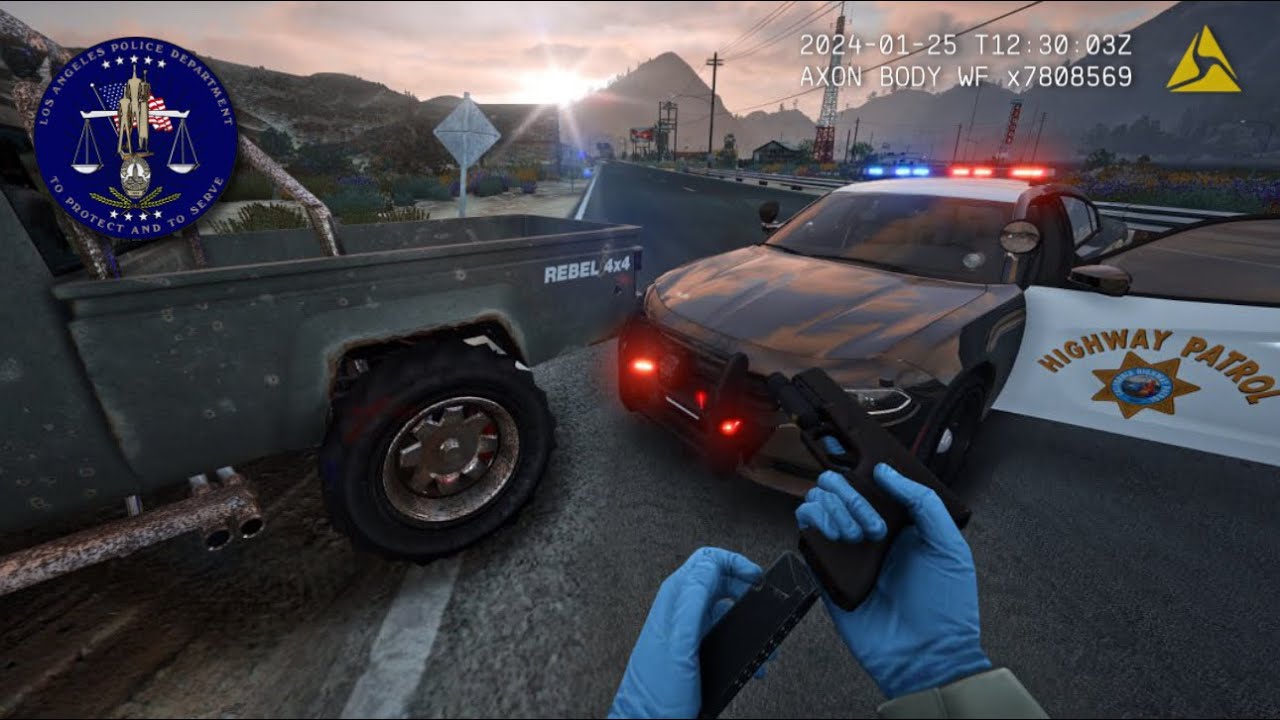 [NO COMMENTARY] 4K GTA V LSPDFR - TRAFFIC STOP SHOOTING, HIGH SPEED CHASE & HIT AND RUN!