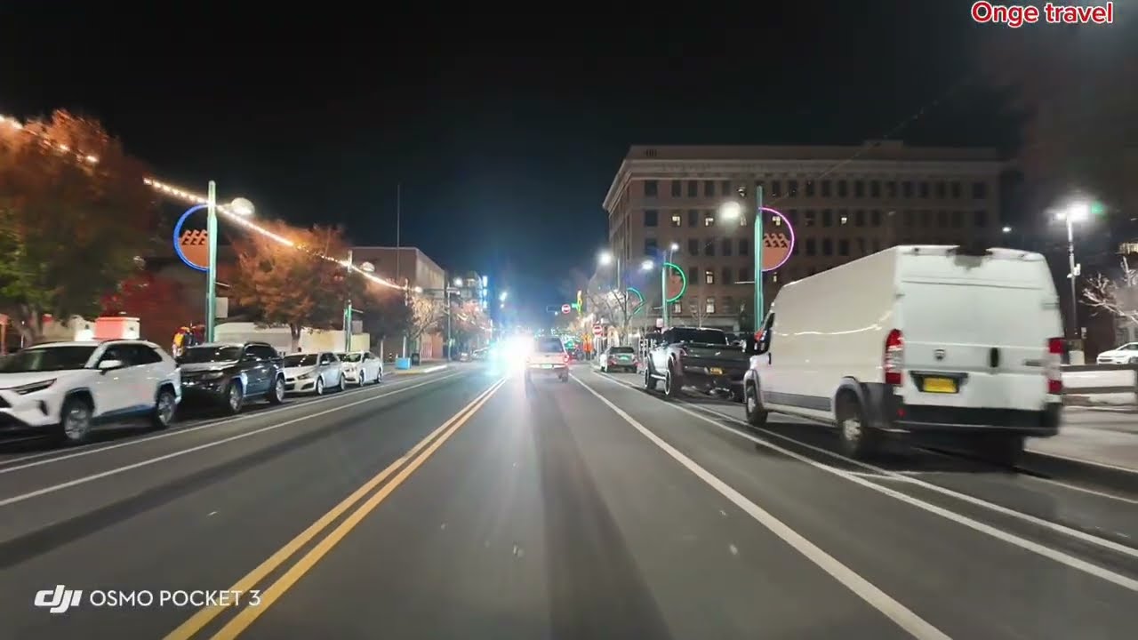 🔥 🇺🇸Albuquerque Night Drive &bull; CentralAve 4K