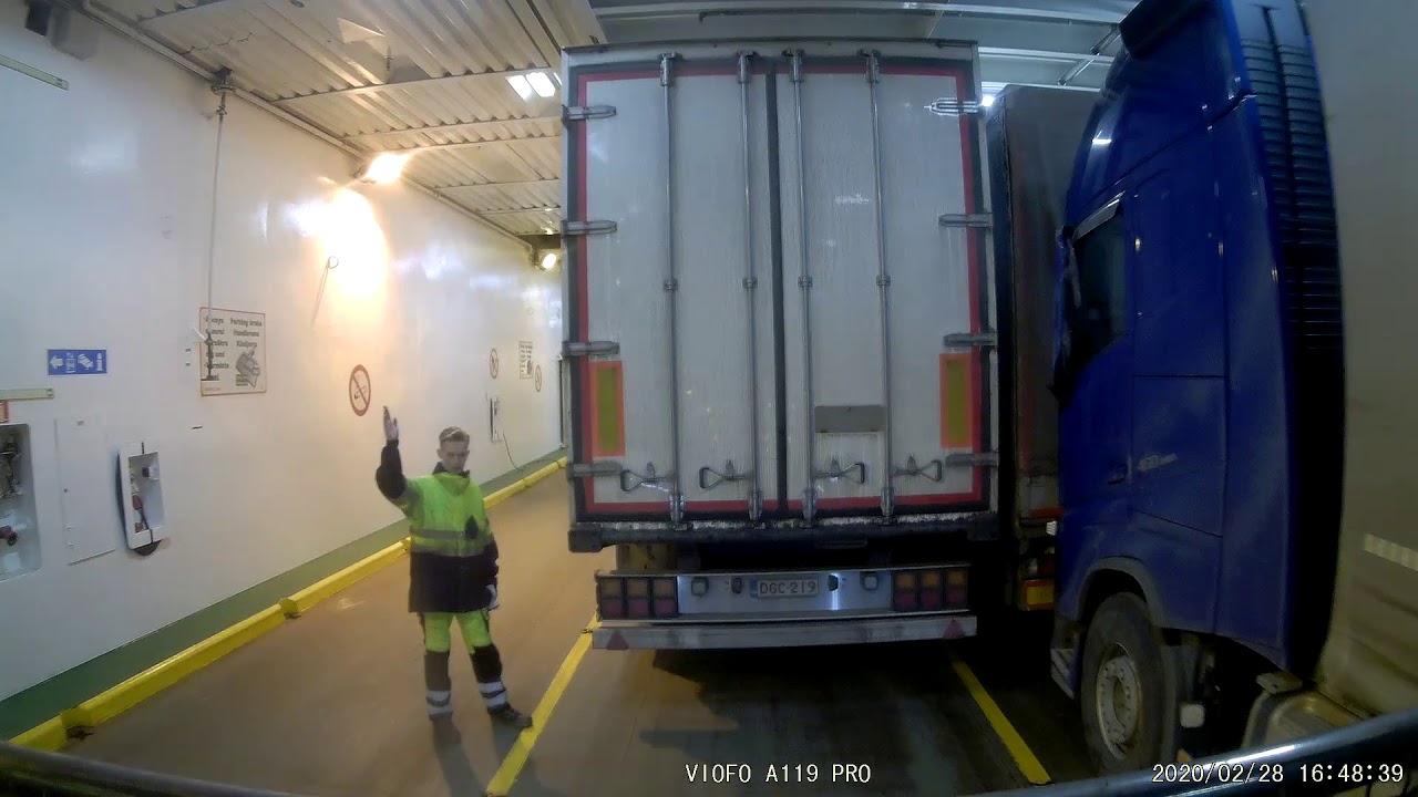 Driving to Viking line Mariella with a lorry