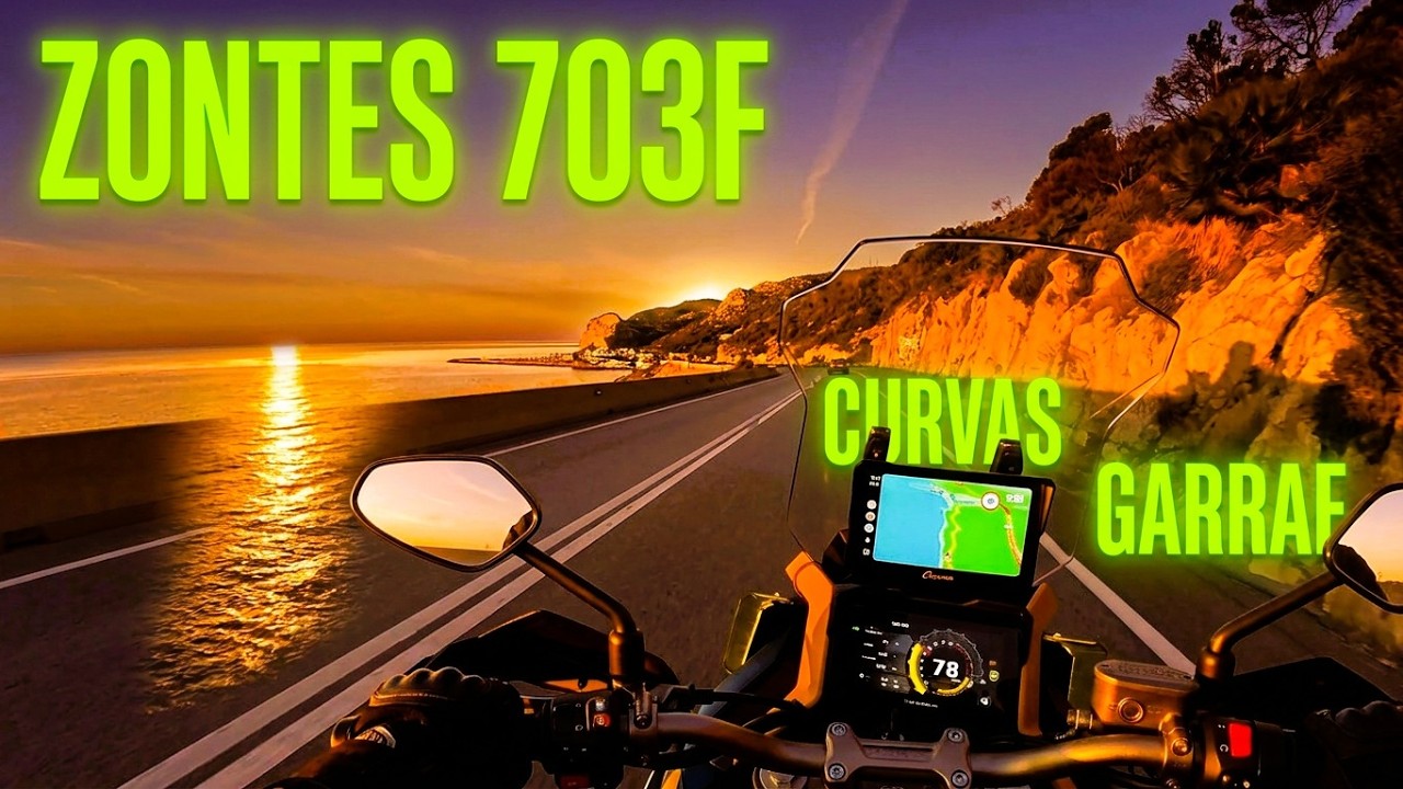 🏍️ RUTÓN ÉPICO: Zontes 703F vs. Las Curvas del Garraf (C-31) | Vistas de BARCELONA.