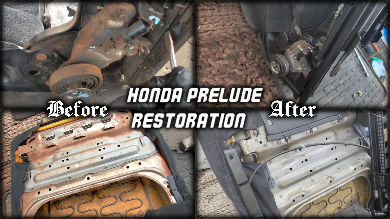 Honda Prelude Seat Restoration (from rusty to Semi Shiny)