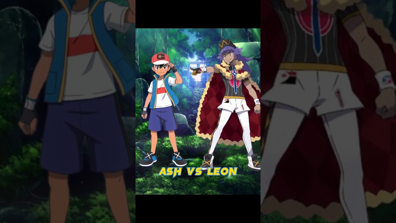 Ash vs Leon who is strong full battle || comparison ||#pokemon shorts#ash#leon#full battle
