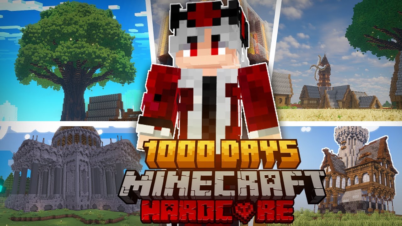 (الفلم الكامل) قضيت 1000 يوم في ماين كرافت هاردكور 1.21 !!