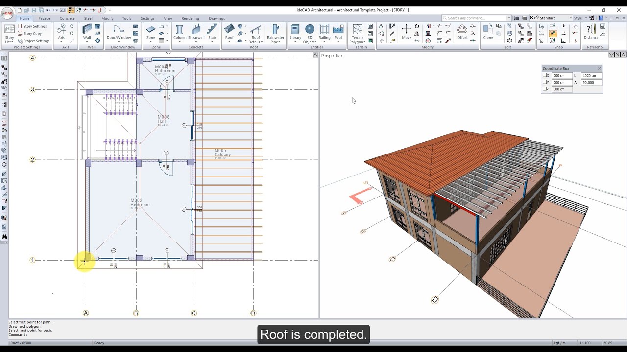 ideCAD Architectural | Roof Modeling | Architectural Design Software