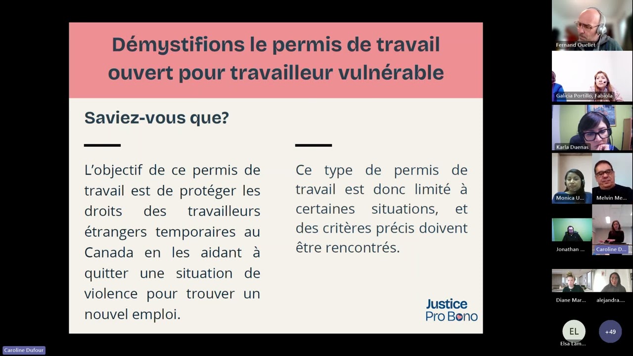 Le permis de travail ouvert pour les travailleurs vulnérables - Jeudi Juridique 3