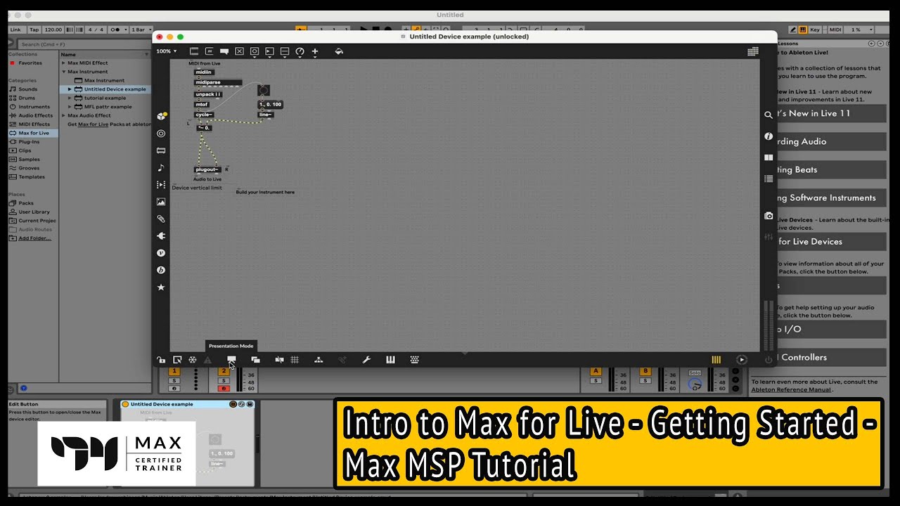 Intro to Max for Live - Getting Started - Max MSP Tutorial