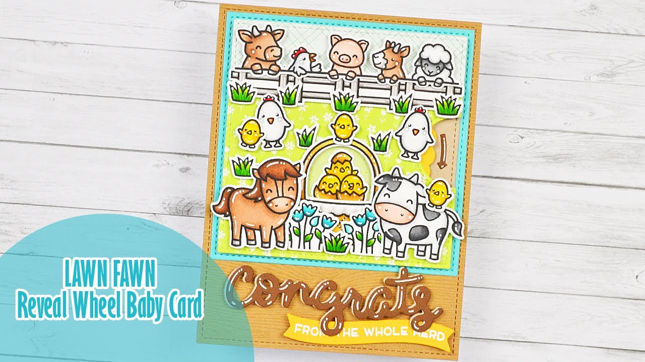 🐮 LAWN FAWN || Reveal Wheel Baby Card