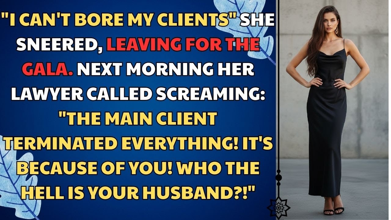 'I Can't Bore My Clients' She Sneered, Leaving For The Gala. Next Morning... Betrayal Reddit Story