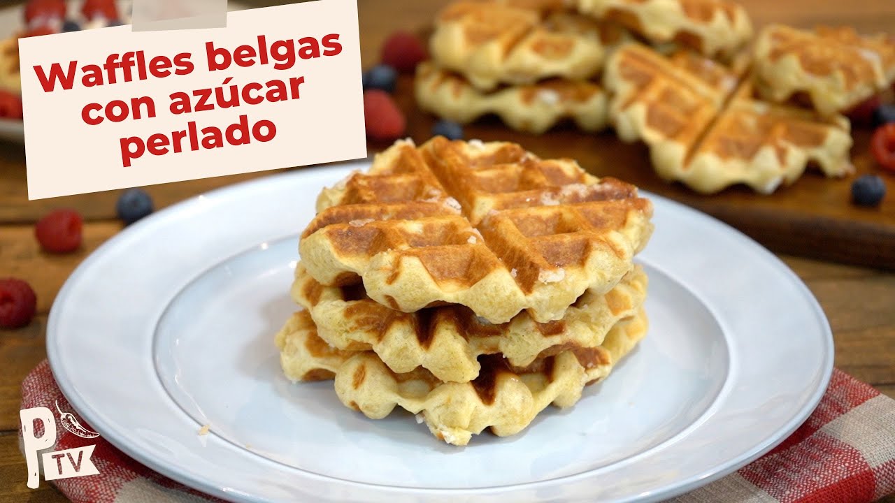 Waffles belgas con az&uacute;car perlado | Pimienta TV