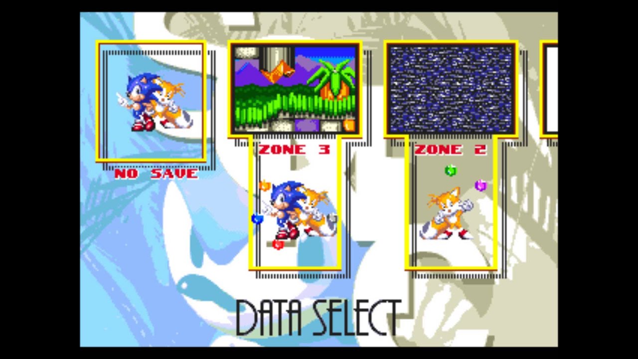 Sonic The Hedgehog 3 Music (Genesis/Mega Drive) Data Select Screen