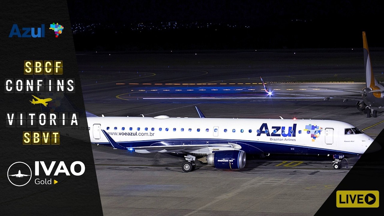 🟡 FLIGHT SIMULATOR 2020 - Embraer 195 Azul Belo Horizonte ✈ Vitória [Online IVAO]