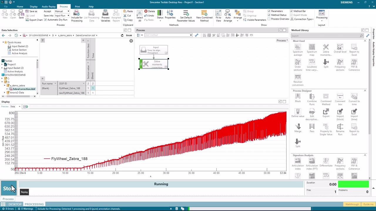 Zebra Tape Joint Correction in Simcenter Testlab Neo