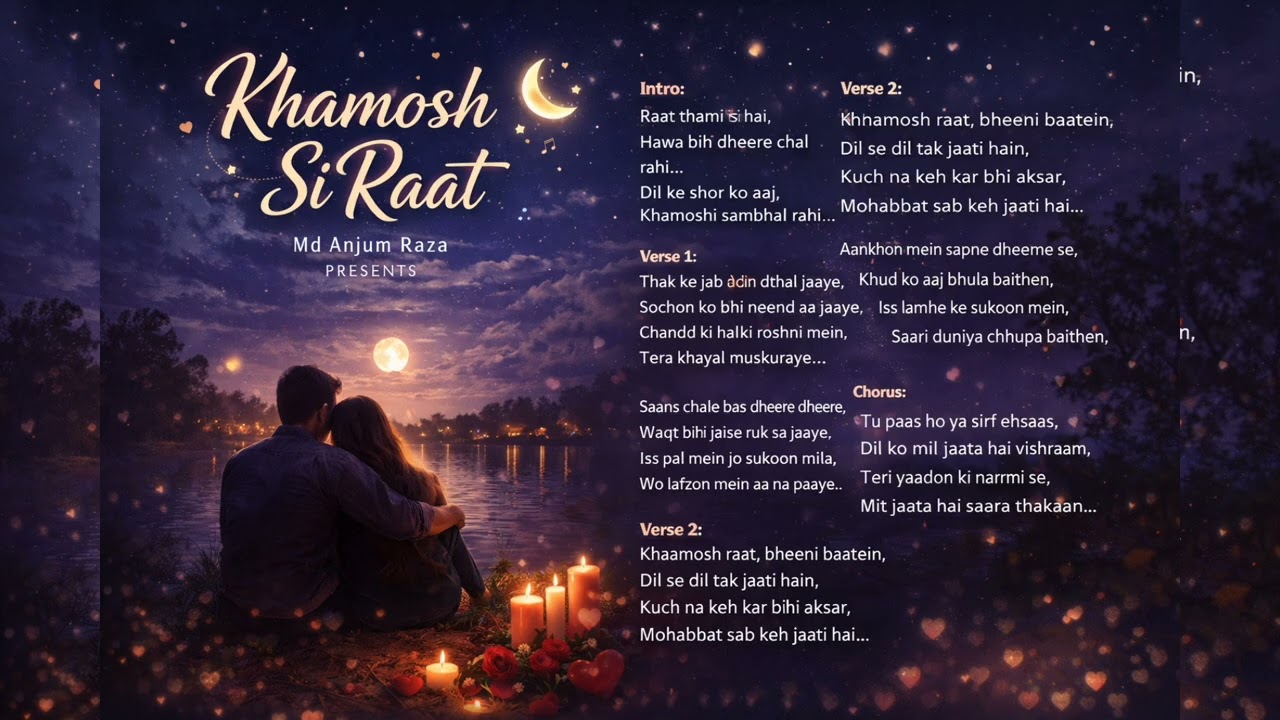 Khamoshi se raat 2026 l create by MD Anjum Raza 10k  l lofi song trending songs 