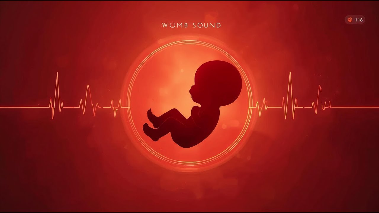 Womb Sound & Heartbeat 💗 | Gentle Fetal Movements for Deep Prenatal Calm (1 Hour)  #wombsound