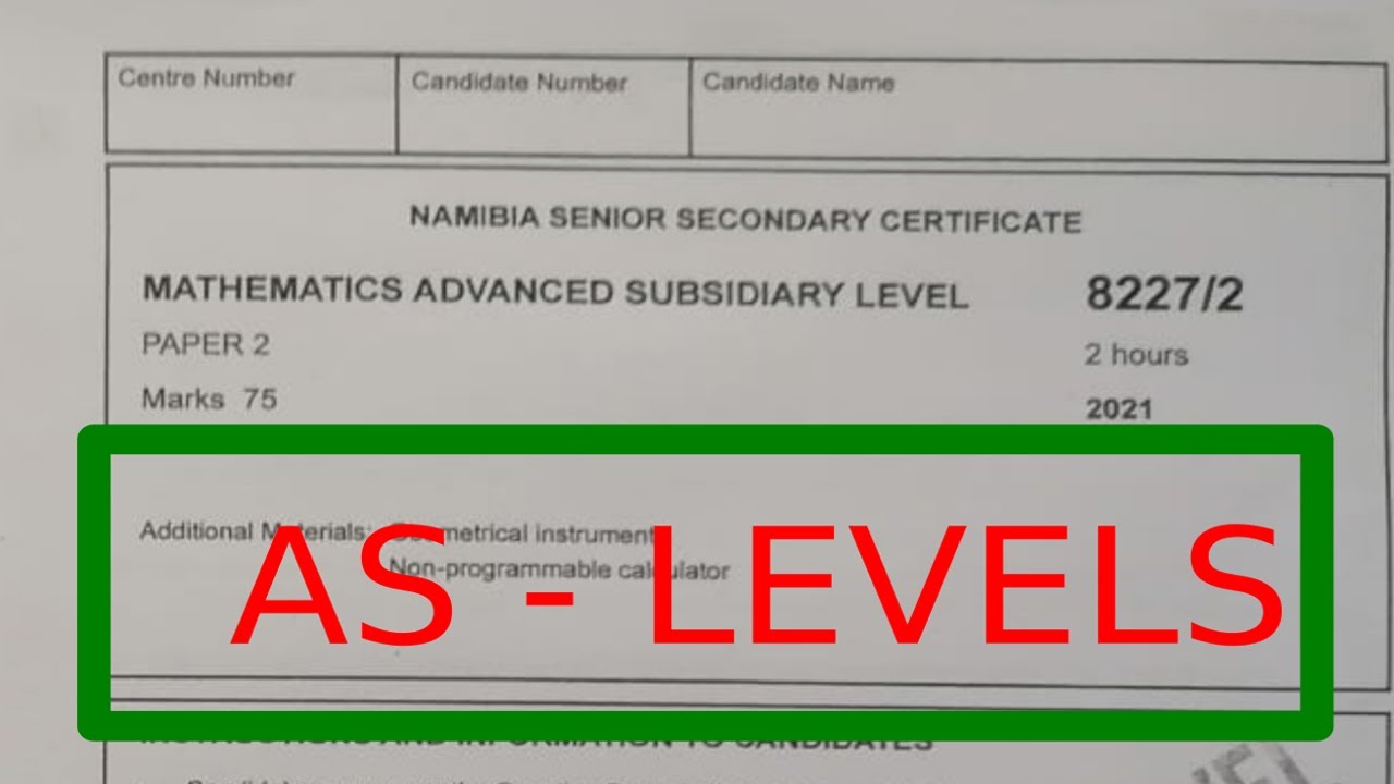 AS-Levels (Namibia 2021 - Paper 2)
