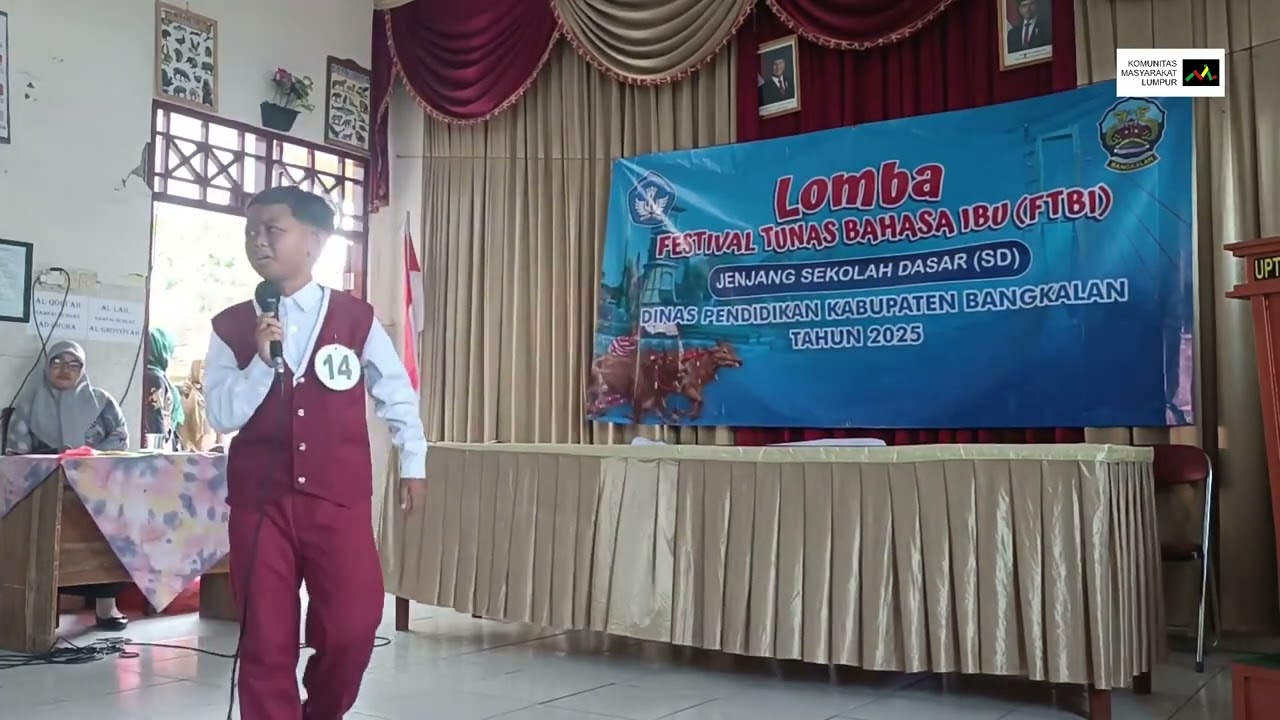 JUARA 1 LAWAKAN TUNGGAL FESTIVAL TUNAS BAHASA IBU (FTBI) TINGKAT KABUPATEN BANGKALAN TAHUN 2025
