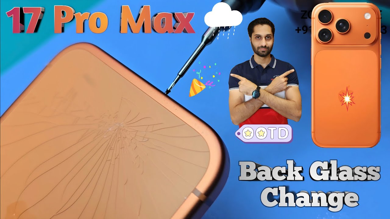 iPhone 17 Pro Max Back Glass Replacement. 17 प्रो मैक्स का टूटा हुआ ग्लास केसे चेंज करें.