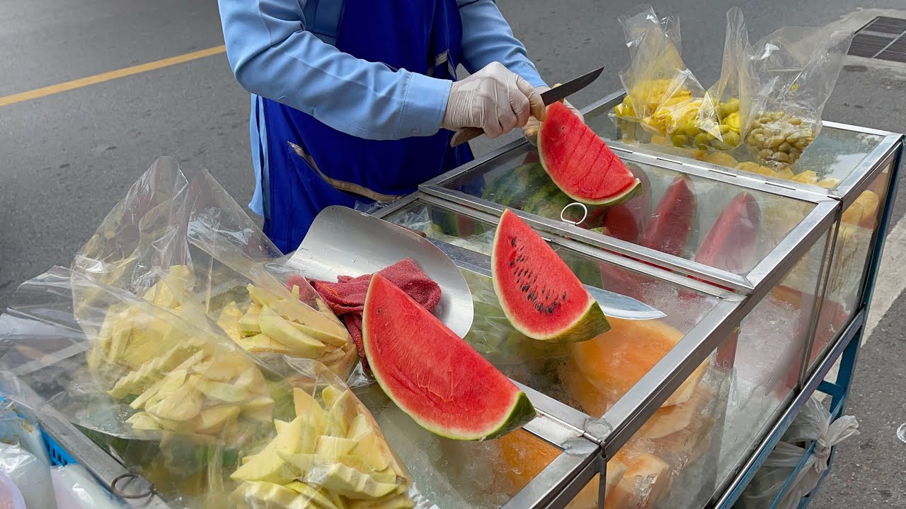 Street Fruit Carts in Thailand - Amazing Fruit Fruit Ninja Variety Cutting Skill