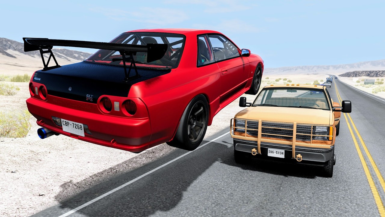 High Speed Traffic Car Crashes #219 - BeamNG Drive | CrashBoomPunk