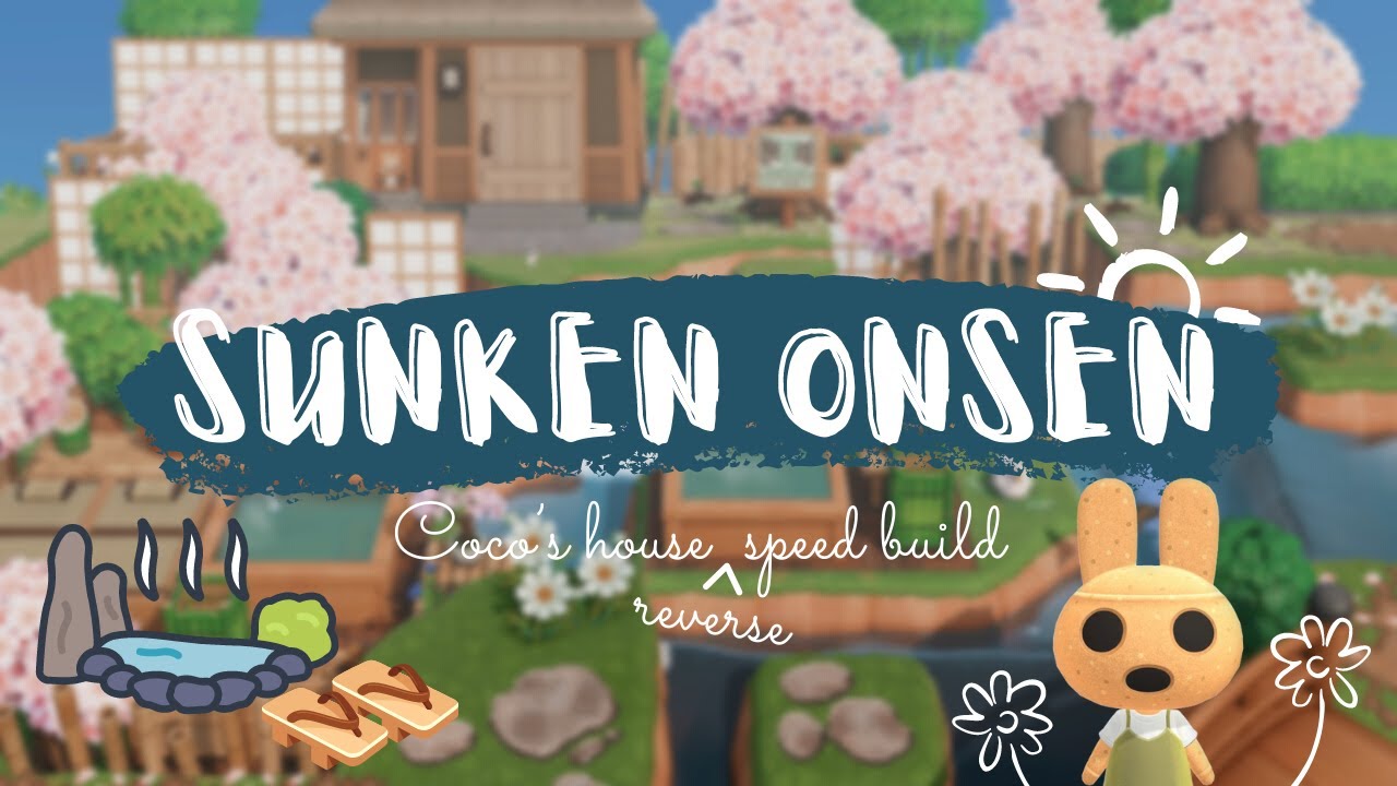 ANIMAL CROSSING SPEED BUILD Sunken Onsen & Coco's House | One Piece Inspired Island | 动物森友会温泉
