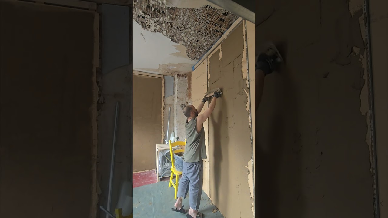 Lehmputz auf Holzfaserd&auml;mmung &ndash; mein erstes Mal! | DIY Altbausanierung #altbau #lehm #baustelle