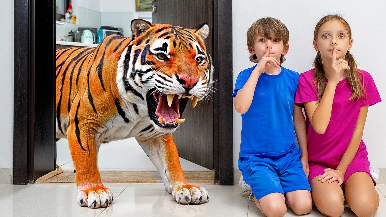 Alex's toy animals dinosaur came to life! - GIANT toy Story for Kids