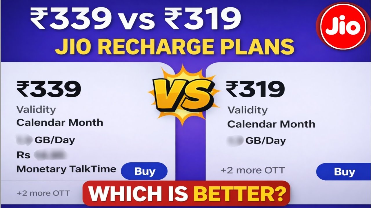 Jio ₹339 & ₹319 Recharge Plans Full Details | Jio Calendar Month Recharge Plans 2026
