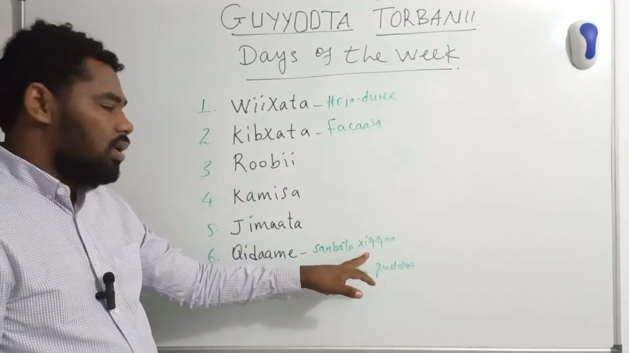 Guyyoota Torbanii ( Days of the week)
