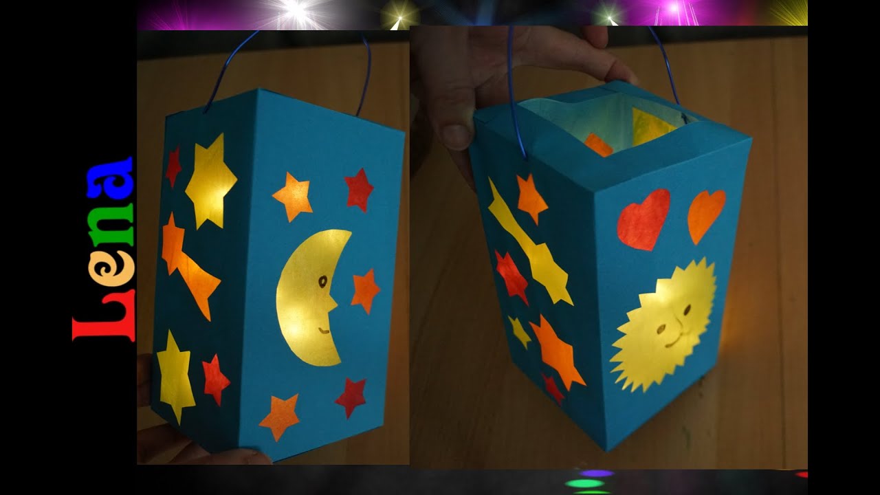 𝗞𝗿𝗲𝗮𝘁𝗶v 𝗺𝗶𝘁 𝗟𝗲𝗻𝗮 Laterne Sonne Mond und Sterne basteln ✨How to make paper lantern -как делать фонарь