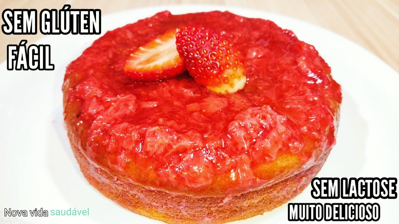 COMO FAZER BOLO DE MORANGO, FÁCIL, RÁPIDO, SEM GLÚTEN E SEM LACTOSE!