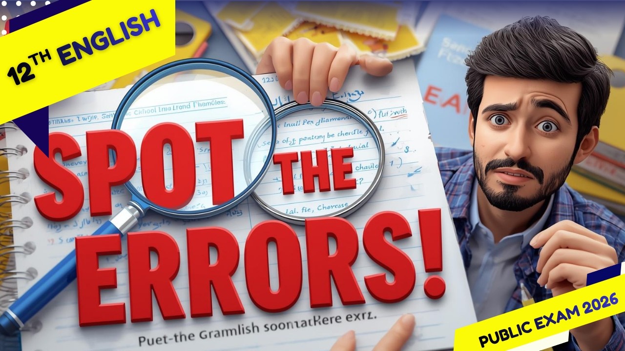 12th English Grammar 🔥Spot the Errors🔥 Five Marks public exam 2026