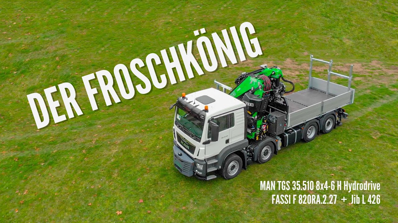 DER FROSCHKÖNIG - MAN TGS 35.510 8x4-6 H Hydrodrive mit FASSI F 820RA.2.27 + Jib L 426