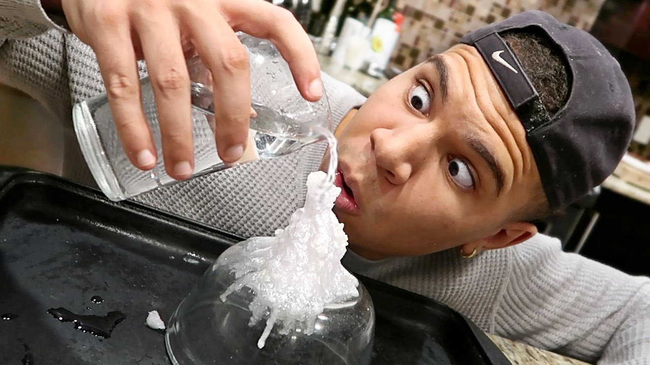 CRAZY INSTANT WATER TO ICE MAGIC TRICK!!! *HOT ICE*