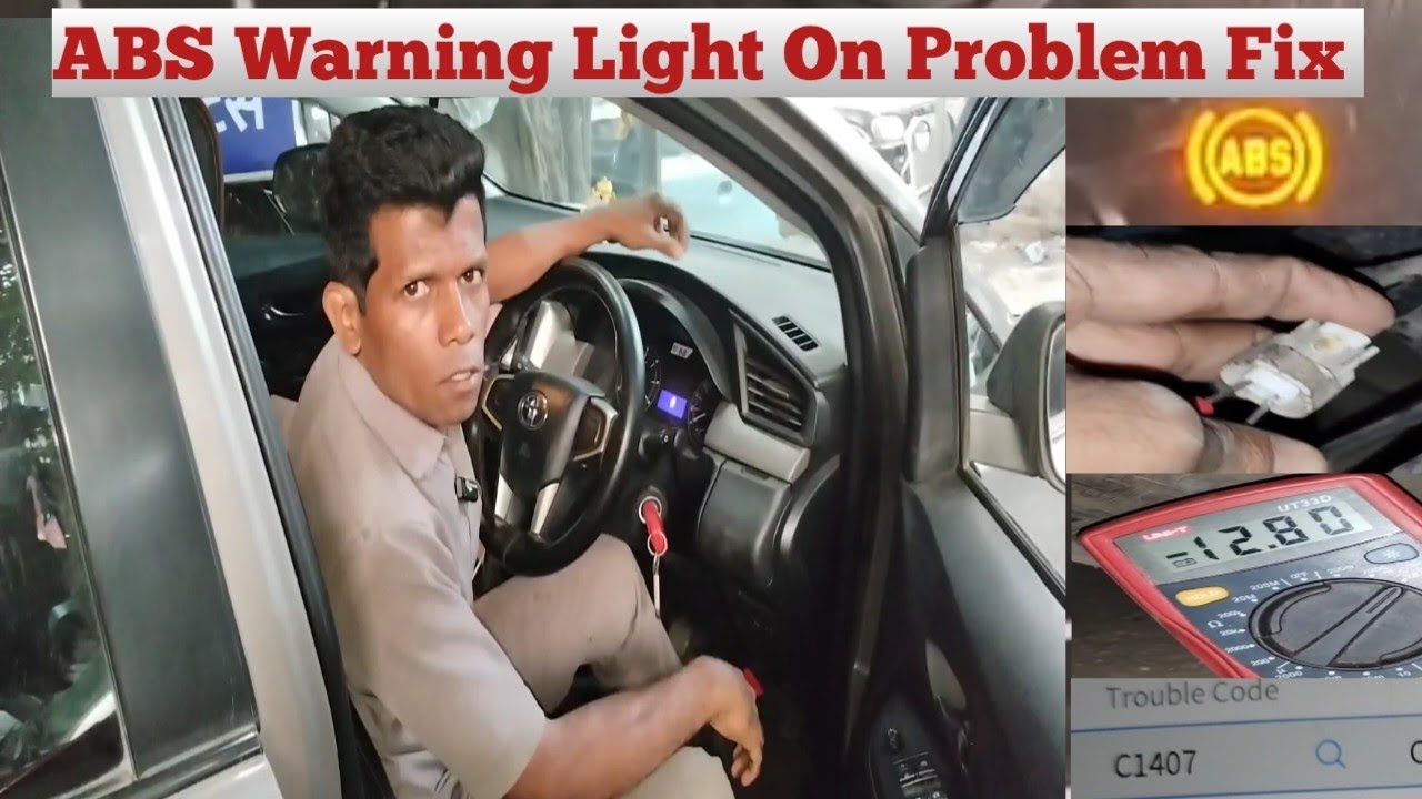 Toyota innova Crysta ABS Warning Light On Problem Fix | DTC Code C1407