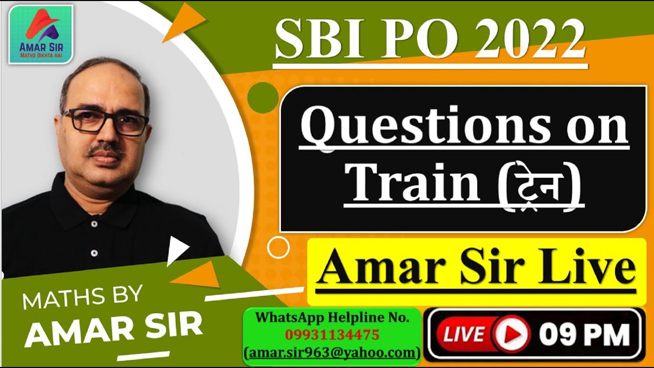 Expected Questions on Trains (ट्रेन) | Mission SBI PO 2022 | #Amar Sir