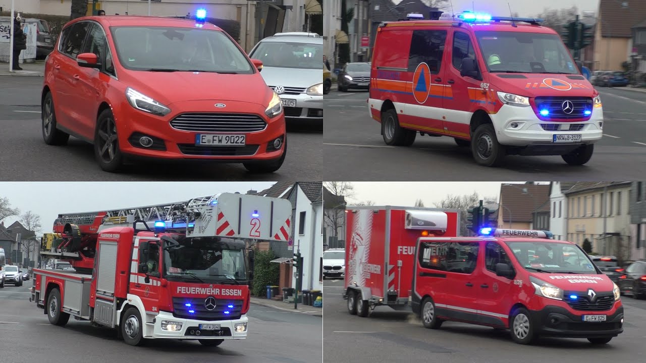 [Brand in Schreinerrei] Großbrand In Essen zahlreiche Einsatzfahrten von BF/FF und Mehr🚨🚒