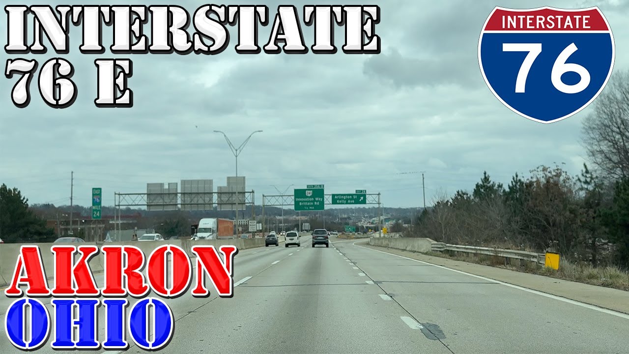 I-76 East - Akron - Ohio - 4K Highway Drive