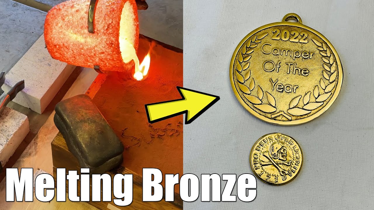 Commissioned Custom Medal Casting & Double Sided Coin - Melting Bronze At Home