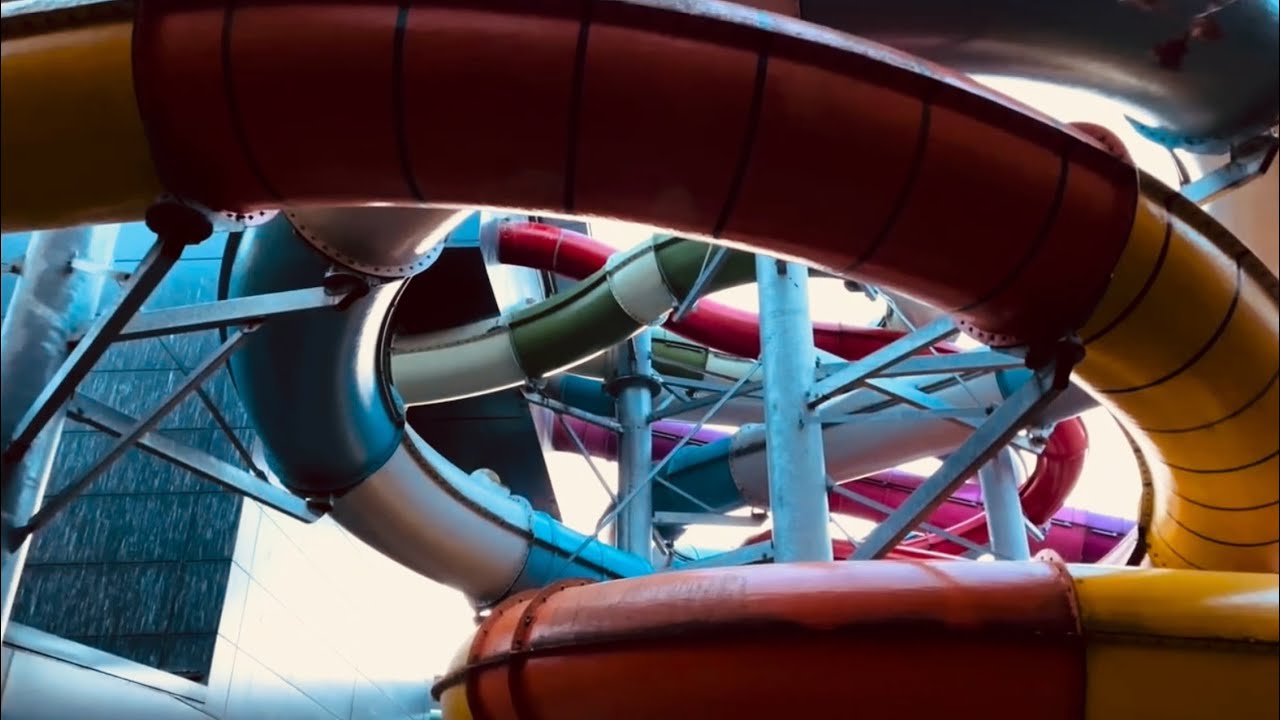 Flumes / Waterslides from Coral Reef Waterworld in Bracknell Berkshire UK